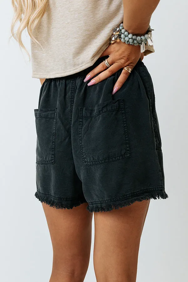 Afternoon Sail High Waist Shorts In Vintage Black