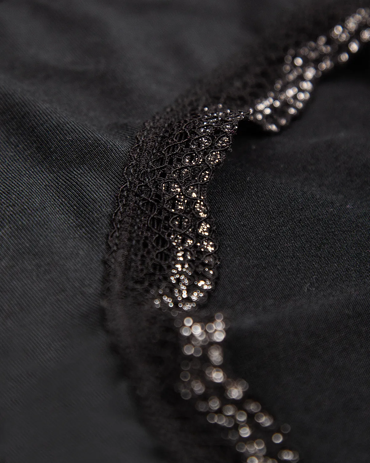 Brazilian Brief - Black Sparkle Lace