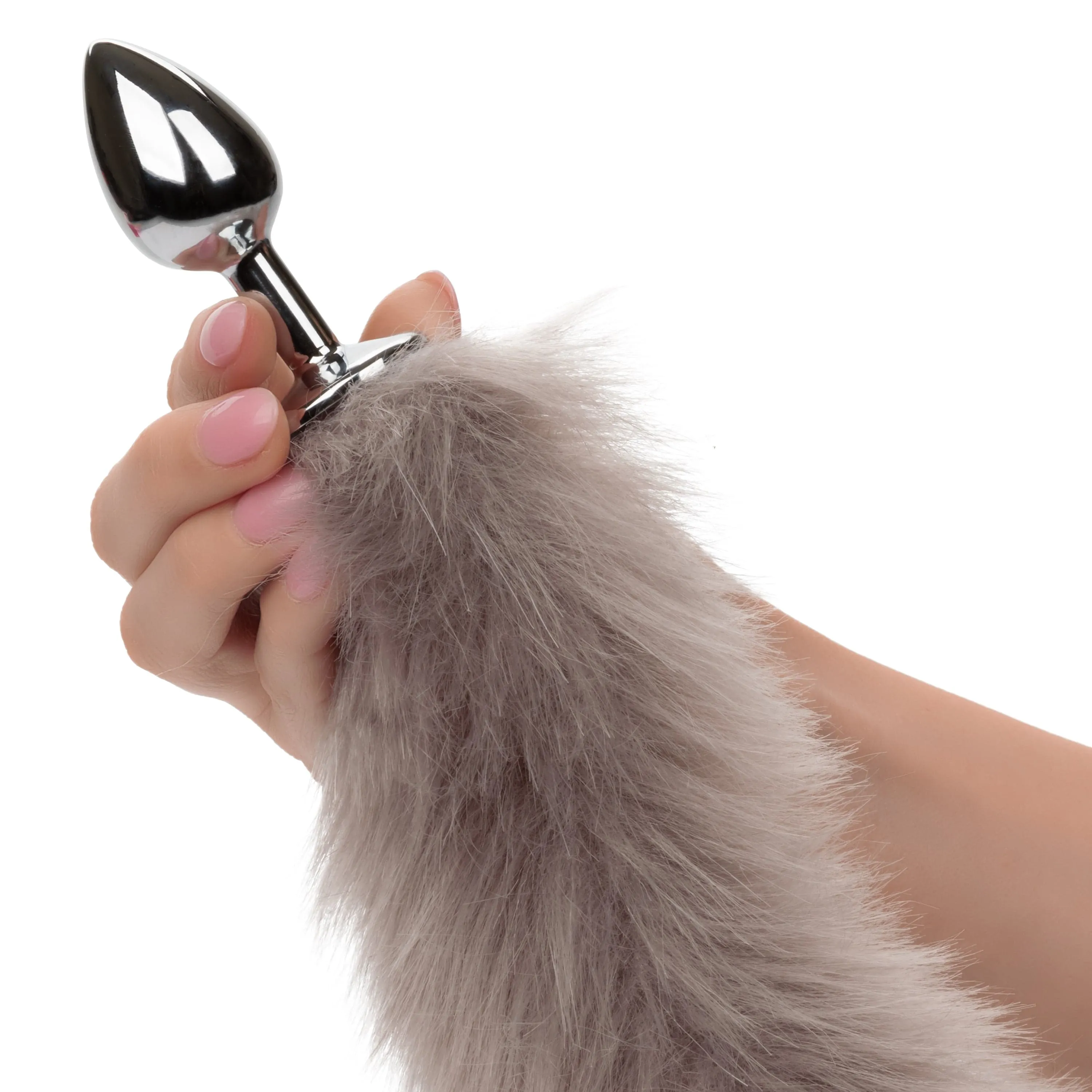 California Exotics - Running Wild Fur Tail Metal Anal Plug