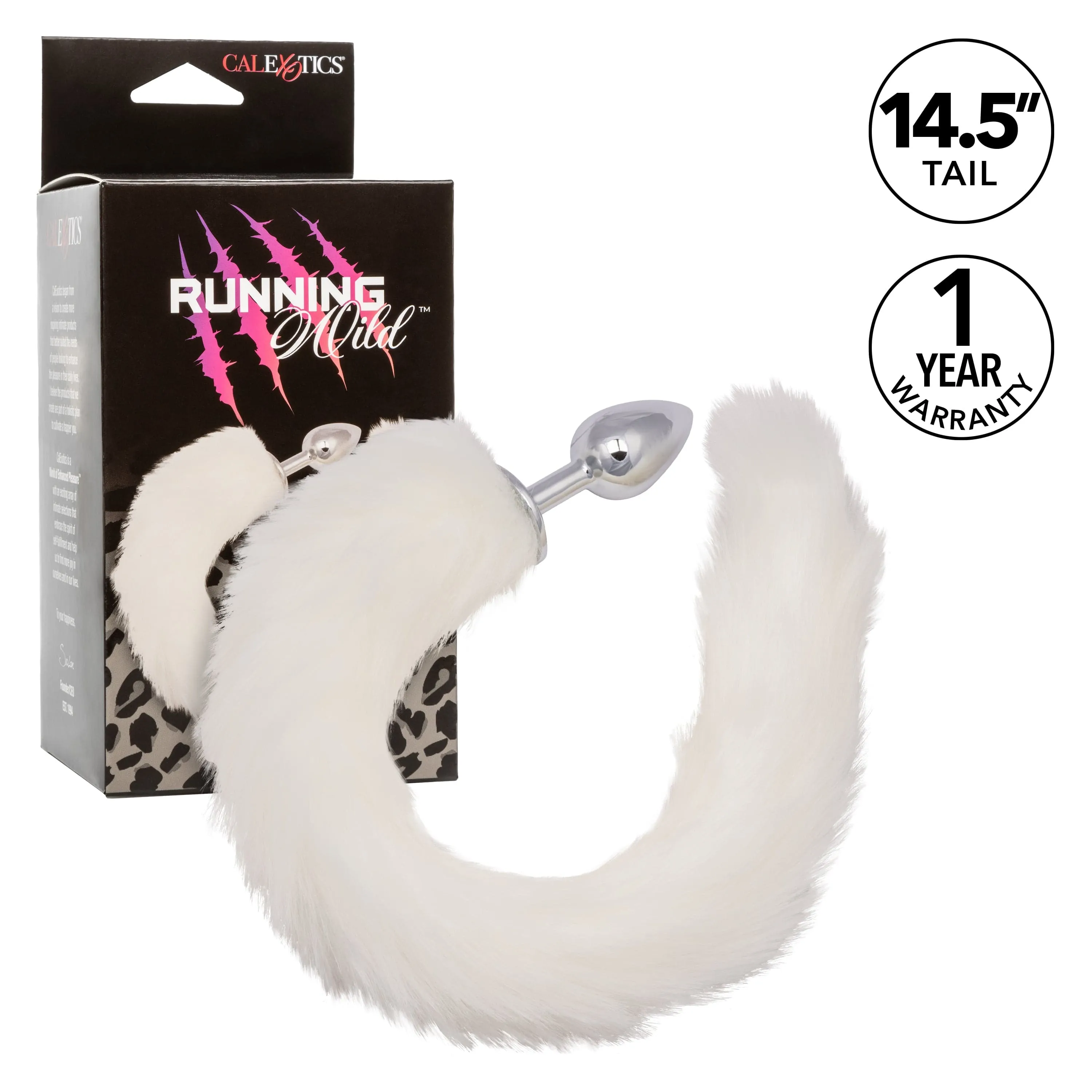 California Exotics - Running Wild Fur Tail Metal Anal Plug