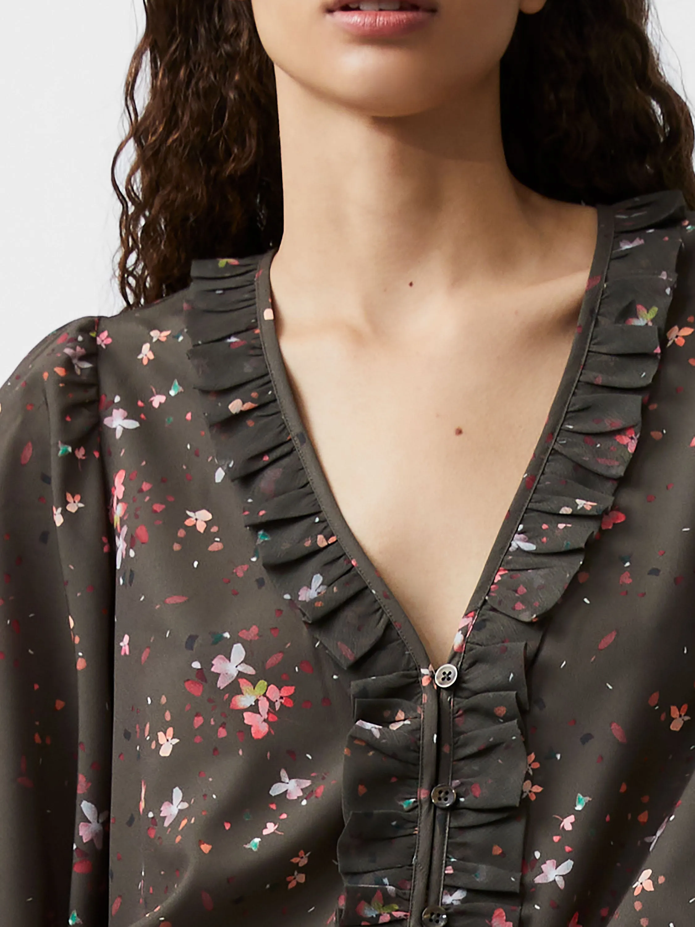 Carina Abeny Crepe Ruffle Top