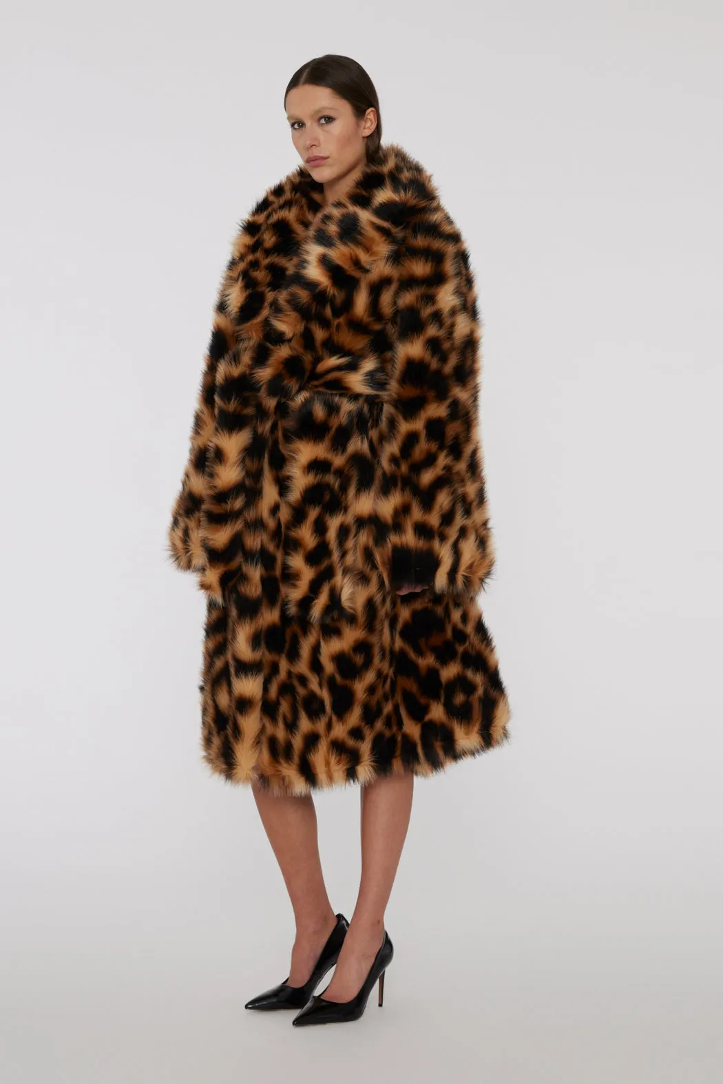 Faux Fur Coat - Honey Peach Comb.
