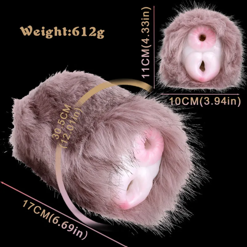 Furry Rabbit Pocket Pussy Masturbation Cup - Animal Vagina Penis Massage Sex Toy for Men