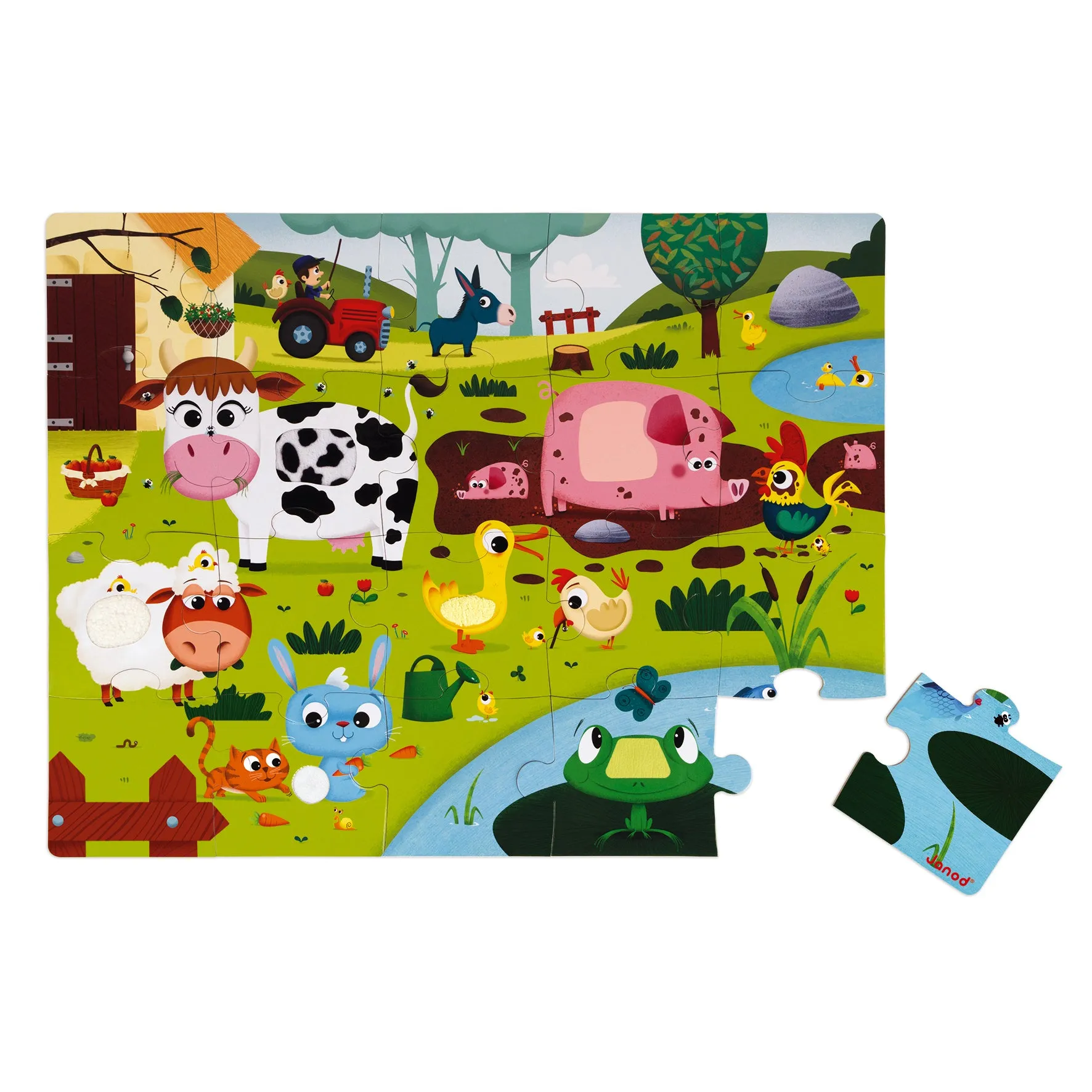 Janod Tactile Puzzle - Farm Animals