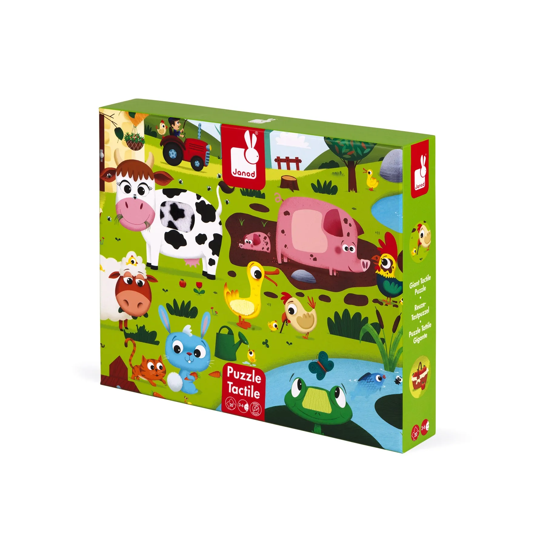 Janod Tactile Puzzle - Farm Animals