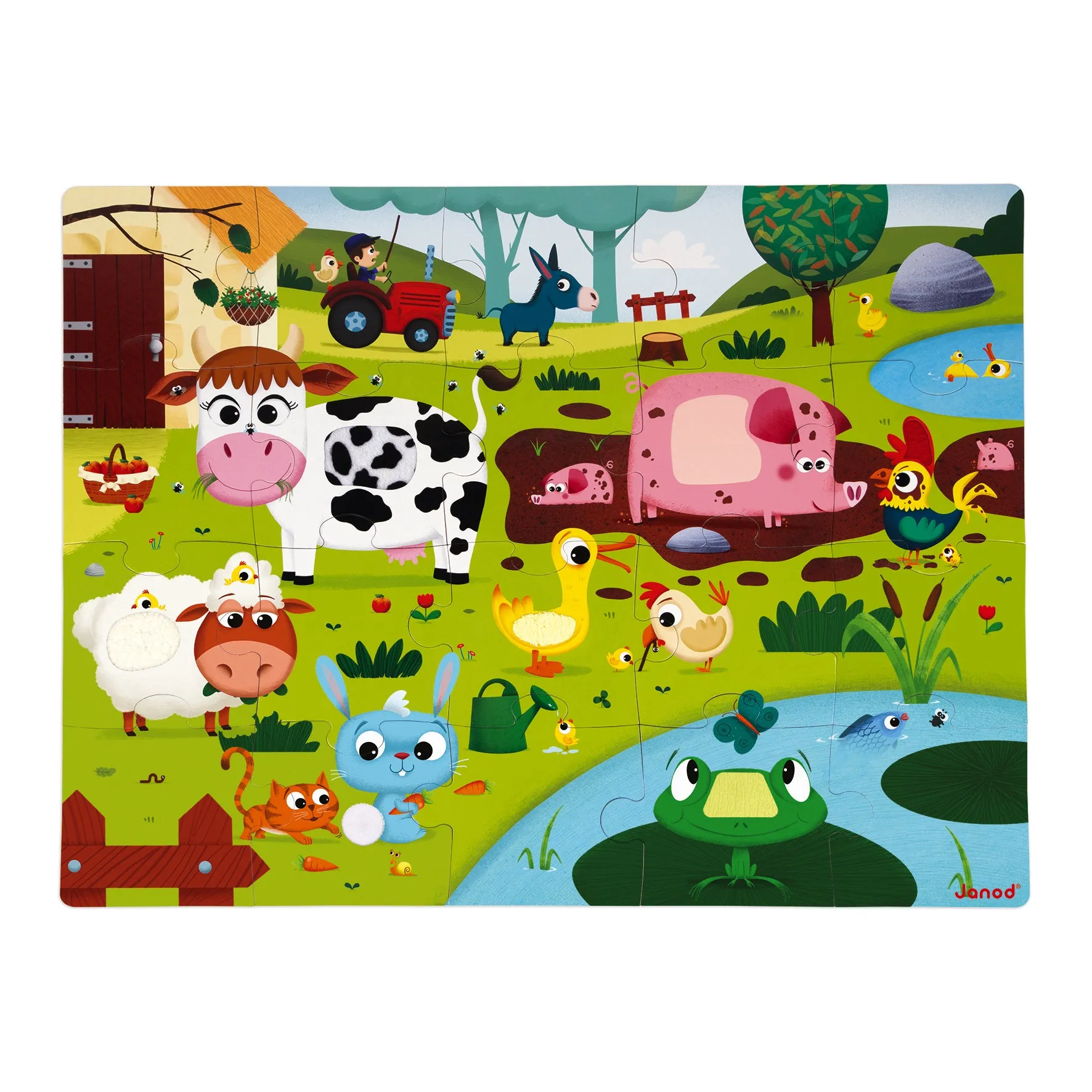 Janod Tactile Puzzle - Farm Animals