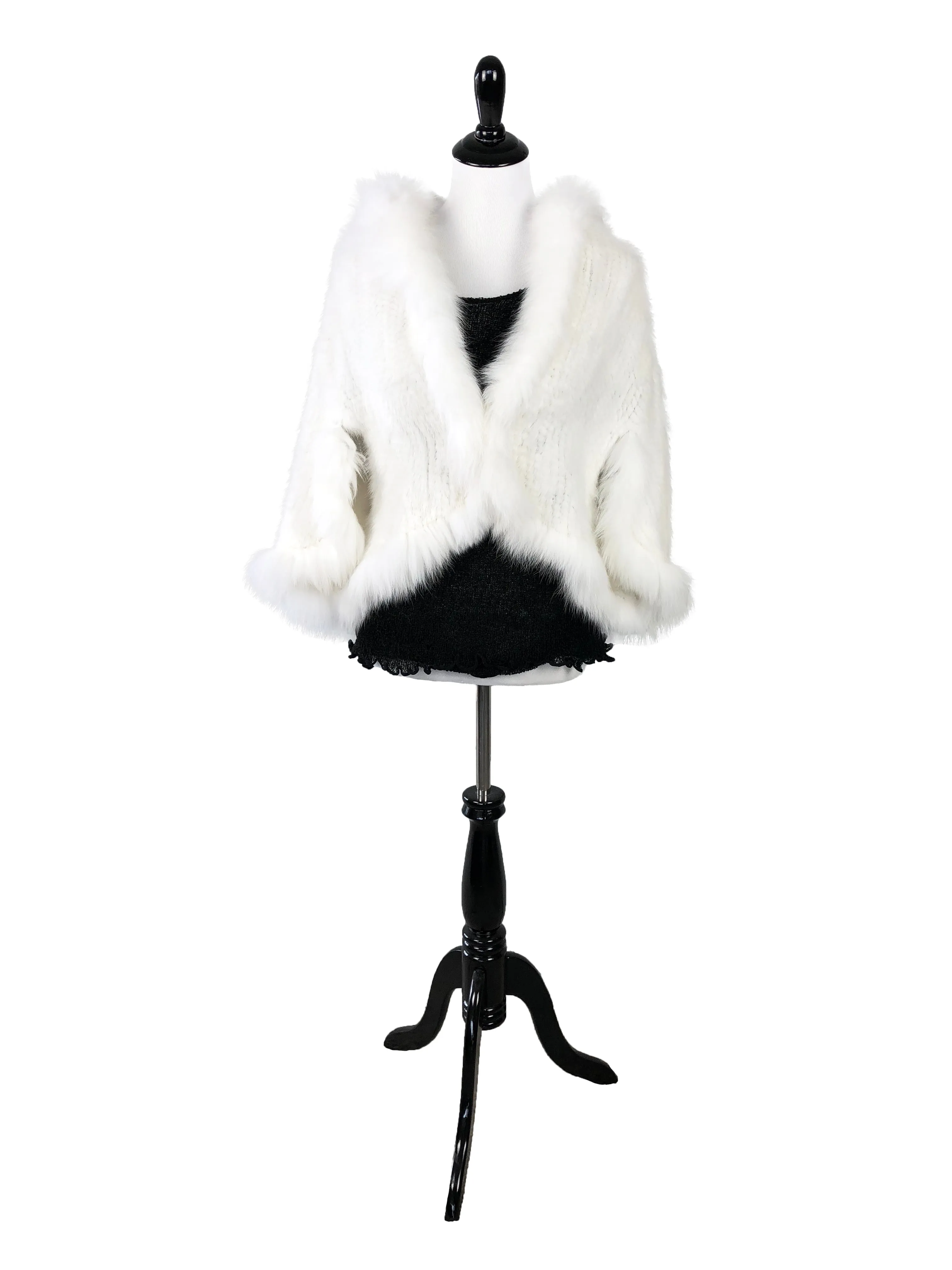 Mink Fur Cape with Fox Fur Trim