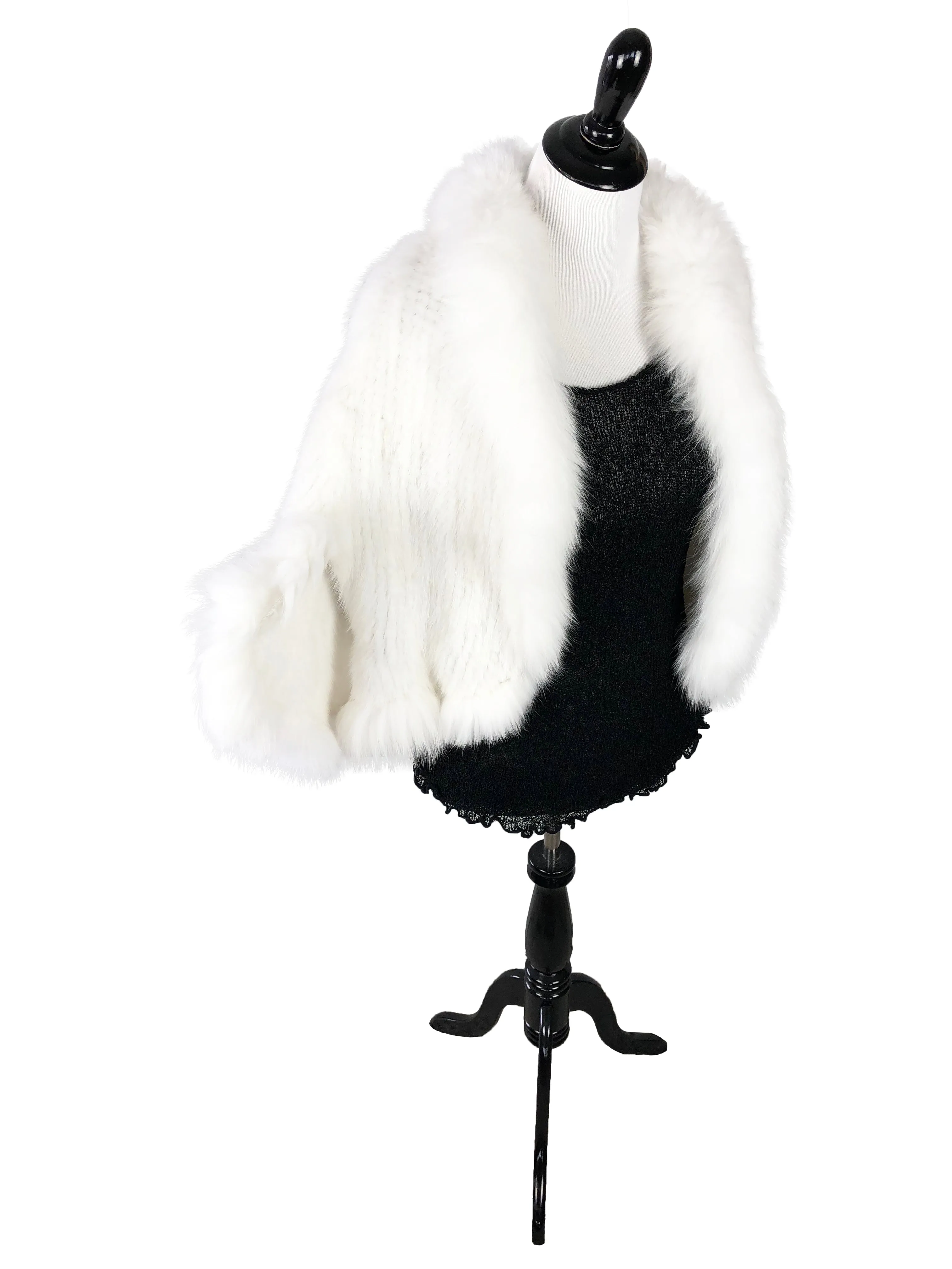 Mink Fur Cape with Fox Fur Trim