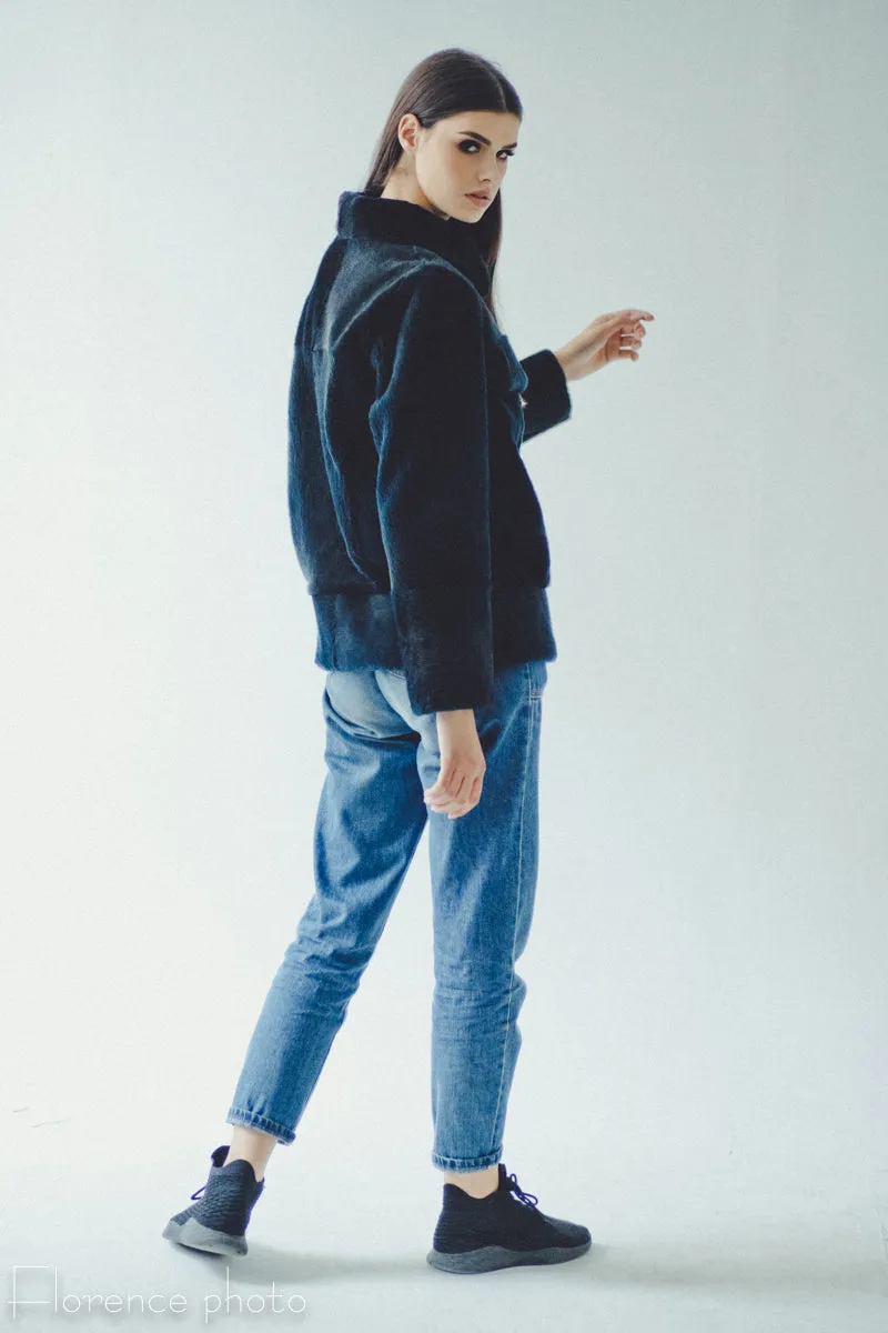Nutria Bomber Jacket (Blue)