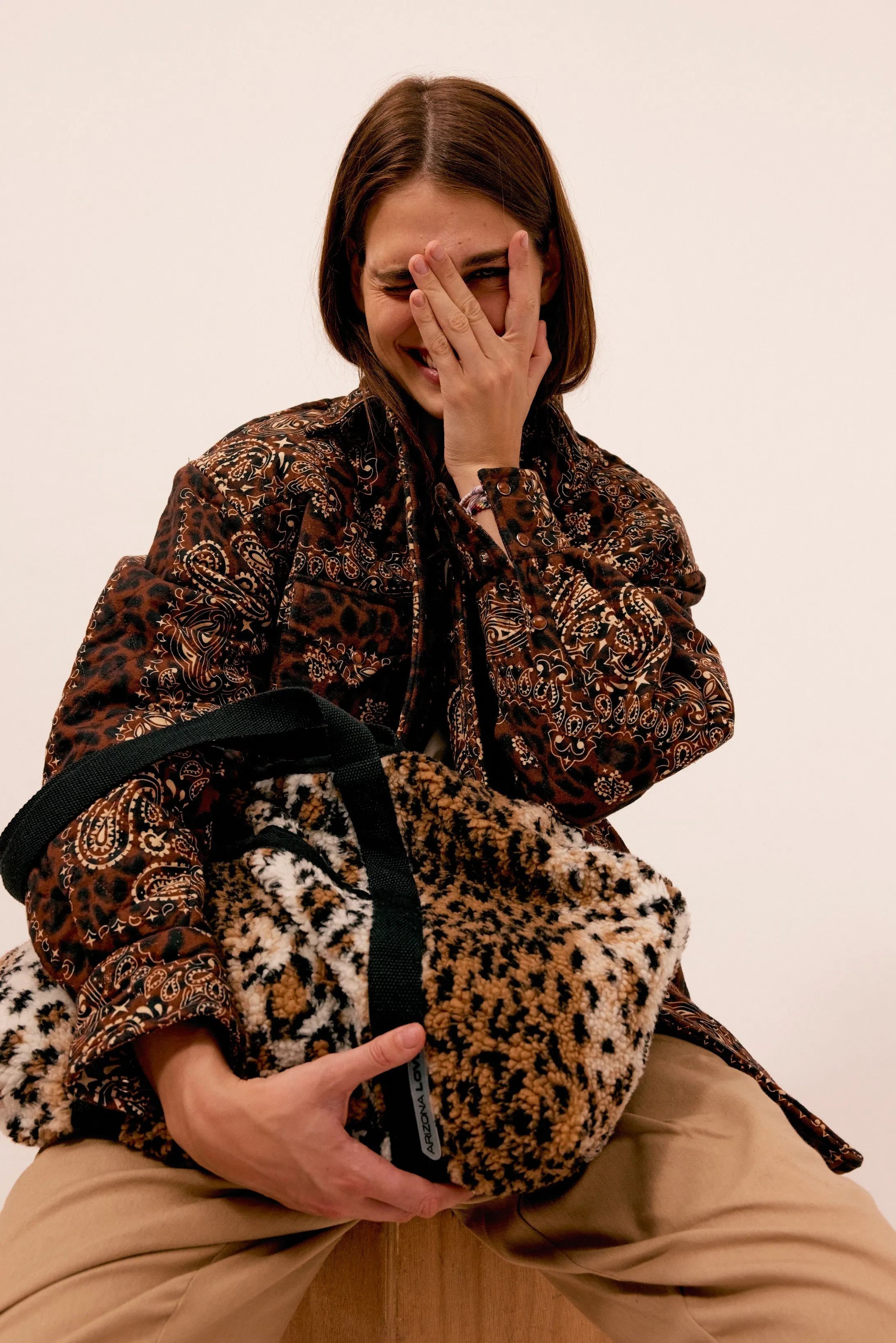 Quilt Shirt Jacket Leopard