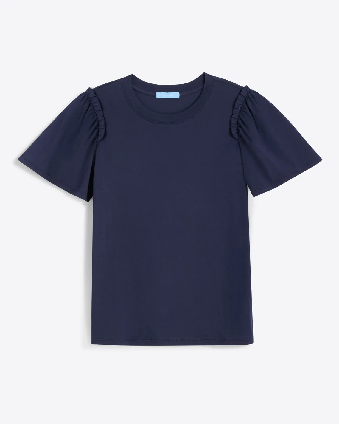 Short Sleeve Easy Knit Top in Navy