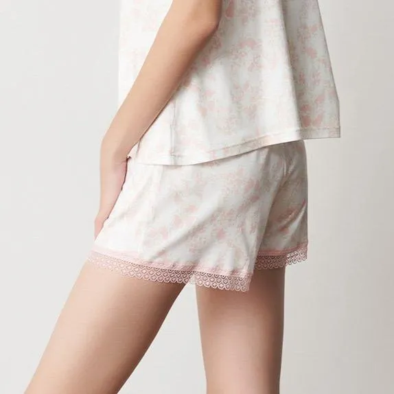 Swiss Harmony Lace Trim Lounge Shorts