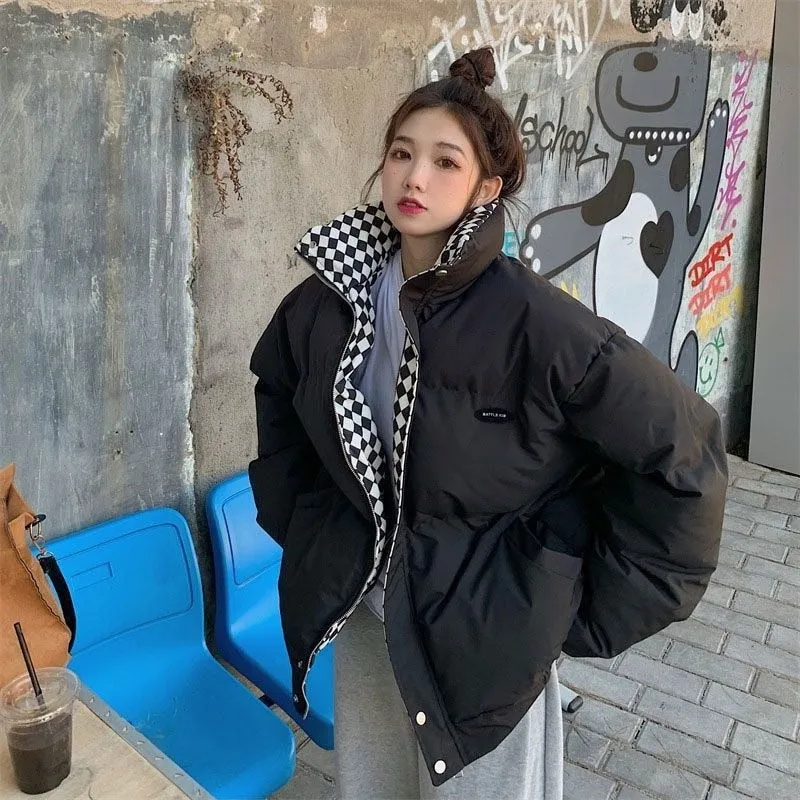 Winter Puffer Check Jacket